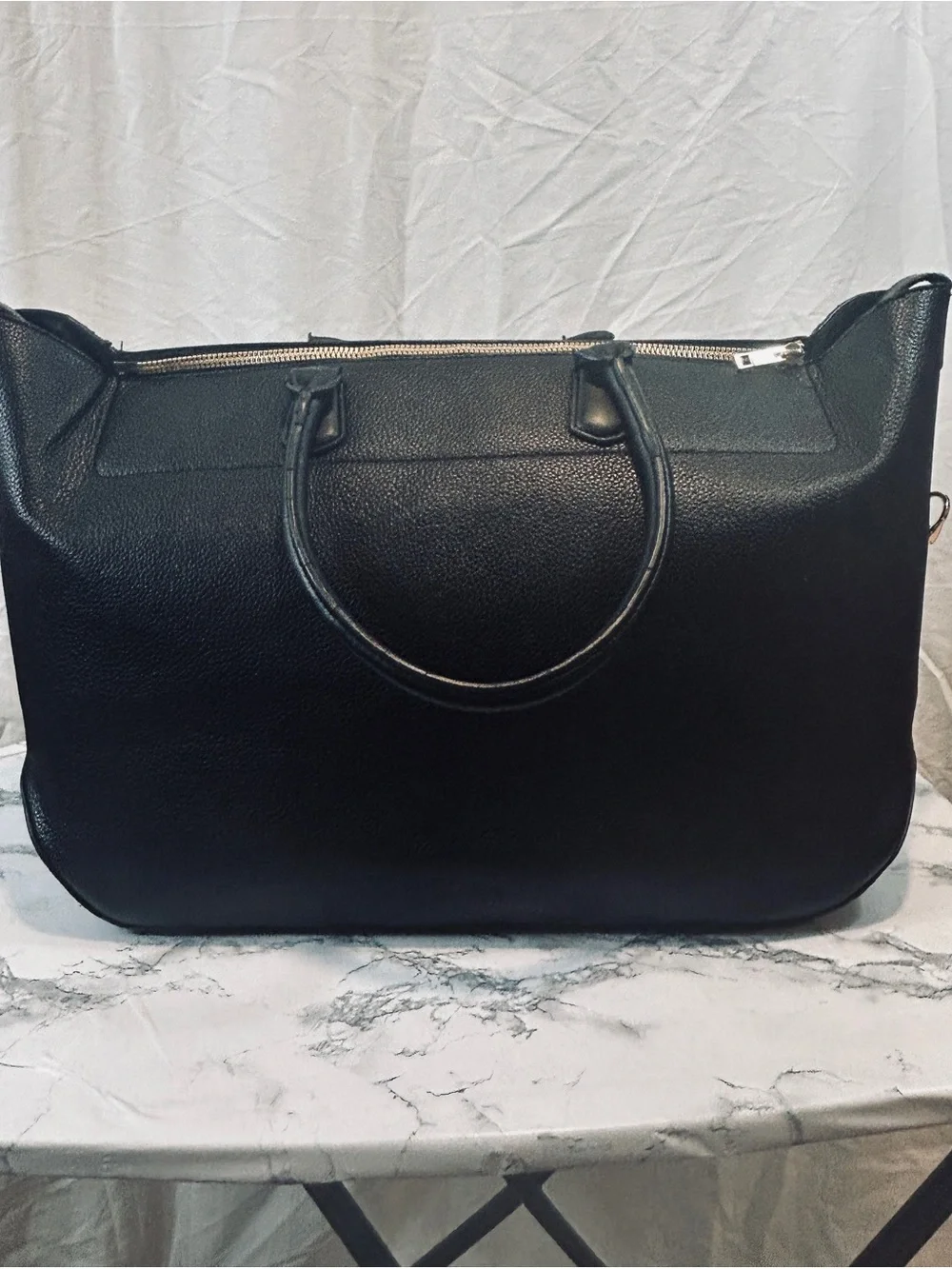 a new day Black Pebbled Tote Satchel Handbag
